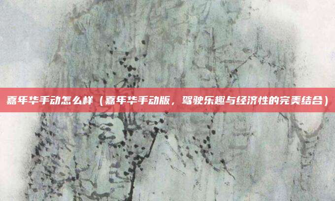 嘉年华手动怎么样(嘉年华手动版,驾驶乐趣与经济性的完美结合)