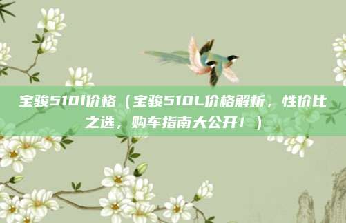 宝骏510l价格(宝骏510L价格解析,性价比之选,购车指南大公开!)