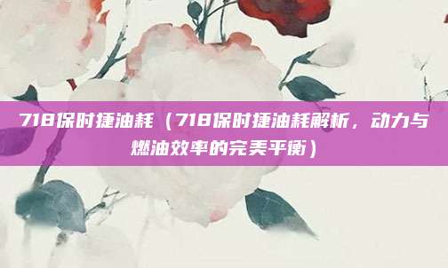 718保时捷油耗(718保时捷油耗解析,动力与燃油效率的完美平衡)