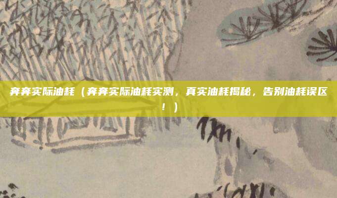 奔奔实际油耗(奔奔实际油耗实测,真实油耗揭秘,告别油耗误区!)