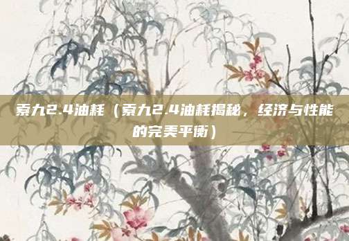 索九2.4油耗(索九2.4油耗揭秘,经济与性能的完美平衡)