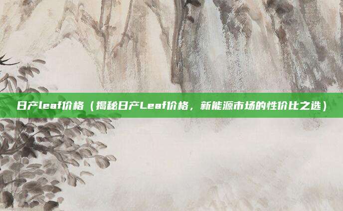 日产leaf价格（揭秘日产Leaf价格，新能源市场的性价比之选）