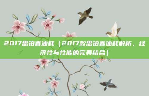 2017思铂睿油耗（2017款思铂睿油耗解析，经济性与性能的完美结合）