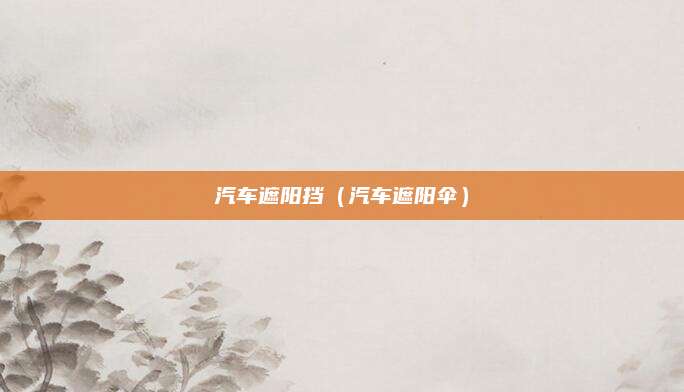 汽车遮阳挡（汽车遮阳伞）