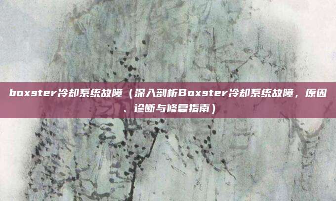 boxster冷却系统故障（深入剖析Boxster冷却系统故障，原因、诊断与修复指南）