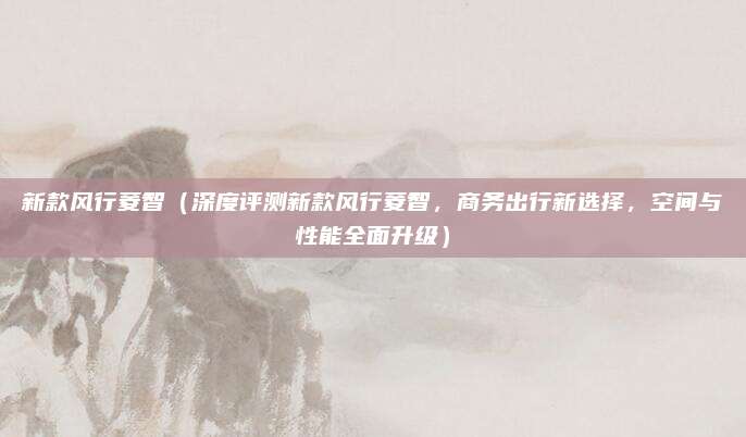 新款风行菱智（深度评测新款风行菱智，商务出行新选择，空间与性能全面升级）