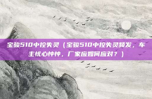 宝骏510中控失灵(宝骏510中控失灵频发,车主忧心忡忡,厂家应如何应对?)