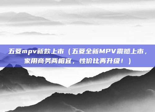 五菱mpv新款上市（五菱全新MPV震撼上市，家用商务两相宜，性价比再升级！）
