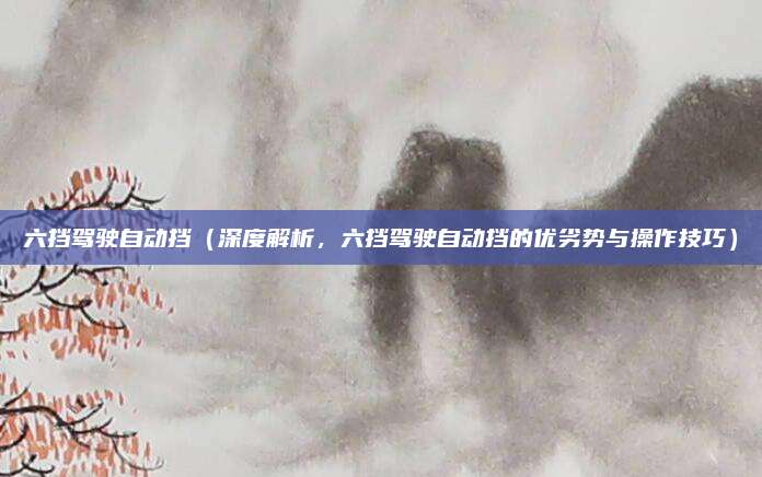 六挡驾驶自动挡(深度解析,六挡驾驶自动挡的优劣势与操作技巧)