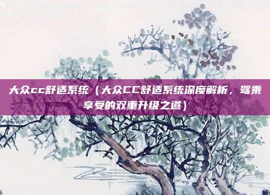 大众cc舒适系统（大众CC舒适系统深度解析，驾乘享受的双重升级之道）