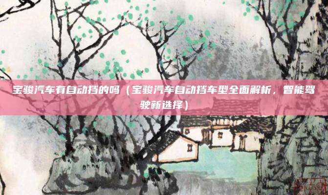 宝骏汽车有自动挡的吗（宝骏汽车自动挡车型全面解析，智能驾驶新选择）