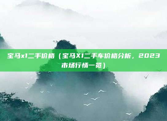 宝马x1二手价格(宝马X1二手车价格分析,2023市场行情一览)