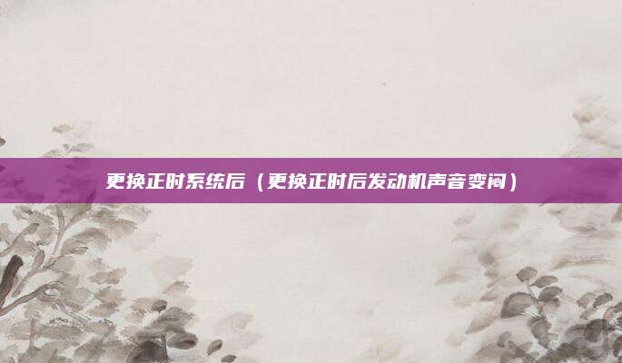 更换正时系统后(更换正时后发动机声音变闷)