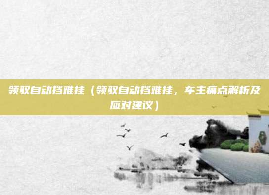 领驭自动挡难挂(领驭自动挡难挂,车主痛点解析及应对建议)