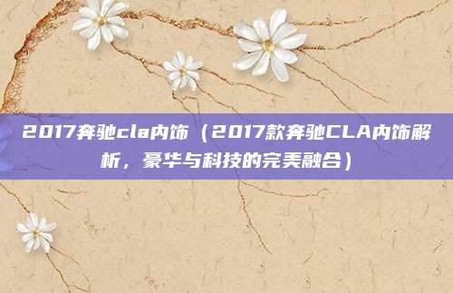 2017奔驰cla内饰（2017款奔驰CLA内饰解析，豪华与科技的完美融合）