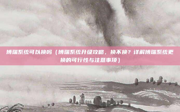 博瑞系统可以换吗(博瑞系统升级攻略,换不换?详解博瑞系统更换的可行性与注意事项)