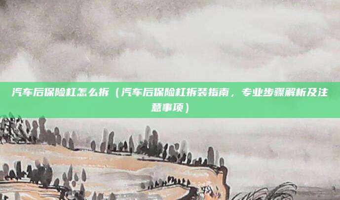 汽车后保险杠怎么拆(汽车后保险杠拆装指南,专业步骤解析及注意事项)