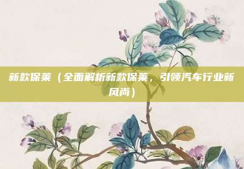 新款保莱(全面解析新款保莱,引领汽车行业新风尚)