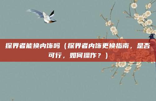 探界者能换内饰吗(探界者内饰更换指南,是否可行,如何操作?)