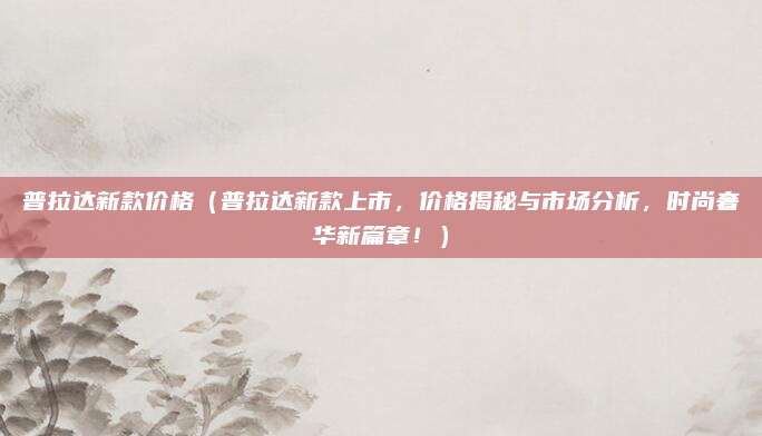 普拉达新款价格(普拉达新款上市,价格揭秘与市场分析,时尚奢华新篇章!)