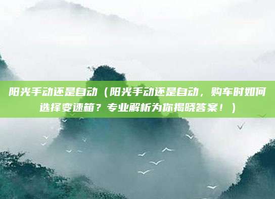 阳光手动还是自动(阳光手动还是自动,购车时如何选择变速箱?专业解析为你揭晓答案!)