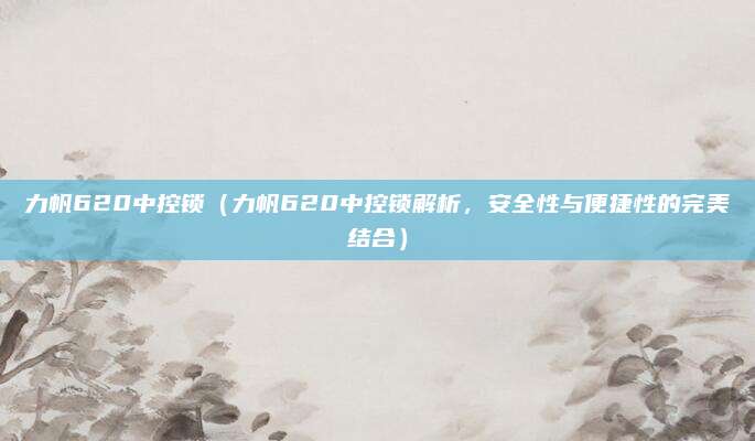 力帆620中控锁（力帆620中控锁解析，安全性与便捷性的完美结合）