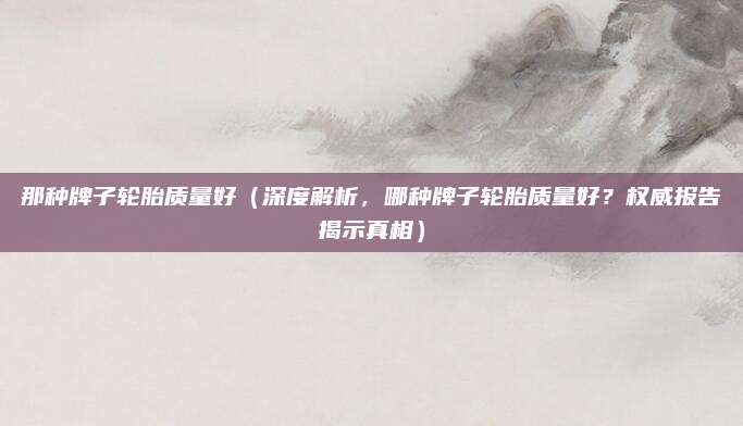 那种牌子轮胎质量好(深度解析,哪种牌子轮胎质量好?权威报告揭示真相)
