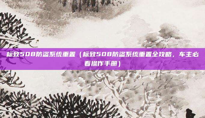 标致508防盗系统重置(标致508防盗系统重置全攻略,车主必看操作手册)