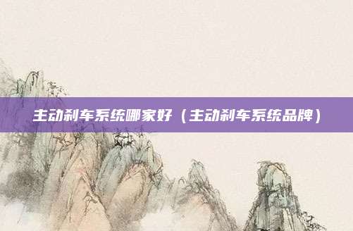 主动刹车系统哪家好(主动刹车系统品牌)
