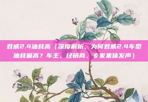 君威2.4油耗高（深度解析，为何君威2.4车型油耗偏高？车主、经销商、专家集体发声）