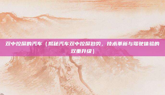 双中控屏的汽车(揭秘汽车双中控屏趋势,技术革新与驾驶体验的双重升级)
