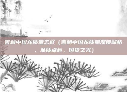 吉利中国龙质量怎样(吉利中国龙质量深度解析,品质卓越,国货之光)