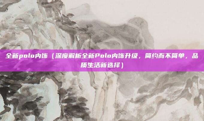 全新polo内饰(深度解析全新Polo内饰升级,简约而不简单,品质生活新选择)