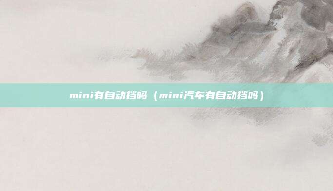 mini有自动挡吗(mini汽车有自动挡吗)