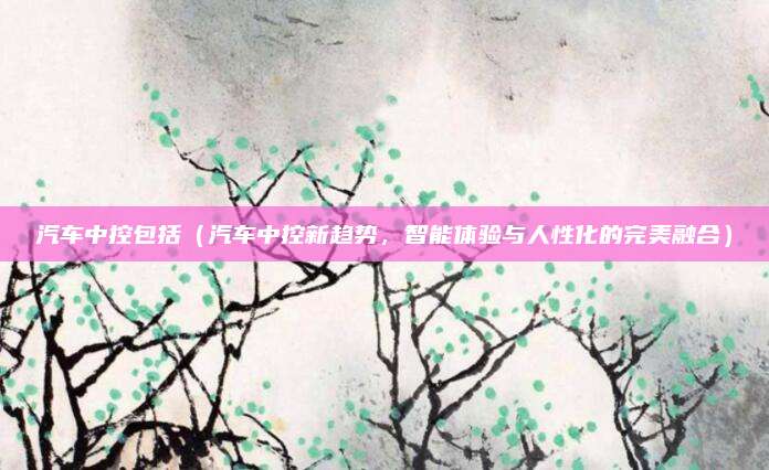 汽车中控包括（汽车中控新趋势，智能体验与人性化的完美融合）