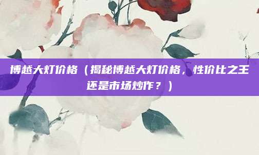 博越大灯价格(揭秘博越大灯价格,性价比之王还是市场炒作?)