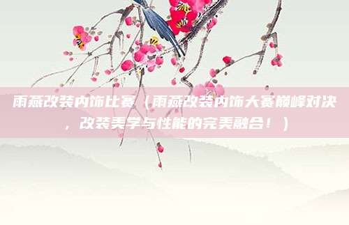雨燕改装内饰比赛(雨燕改装内饰大赛巅峰对决,改装美学与性能的完美融合!)