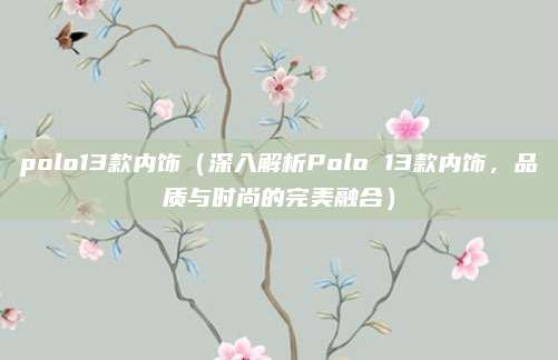polo13款内饰（深入解析Polo 13款内饰，品质与时尚的完美融合）