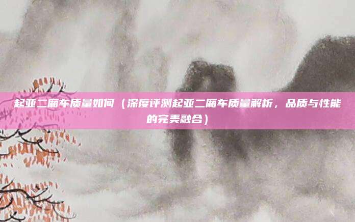 起亚二厢车质量如何（深度评测起亚二厢车质量解析，品质与性能的完美融合）