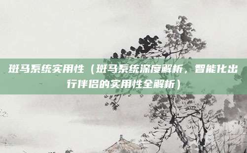 斑马系统实用性(斑马系统深度解析,智能化出行伴侣的实用性全解析)