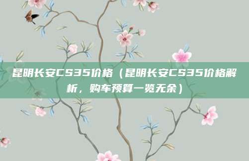 昆明长安CS35价格（昆明长安CS35价格解析，购车预算一览无余）