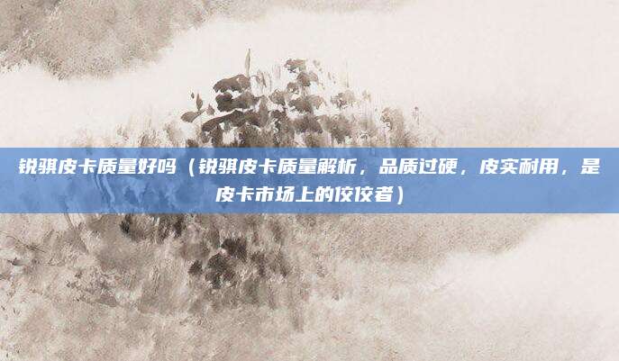 锐骐皮卡质量好吗(锐骐皮卡质量解析,品质过硬,皮实耐用,是皮卡市场上的佼佼者)