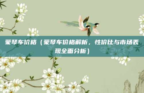 蒙琴车价格（蒙琴车价格解析，性价比与市场表现全面分析）