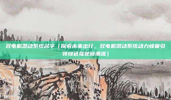 双电机混动系统名字（探索未来出行，双电机混动系统动力蜂巢引领绿色驾驶新潮流）