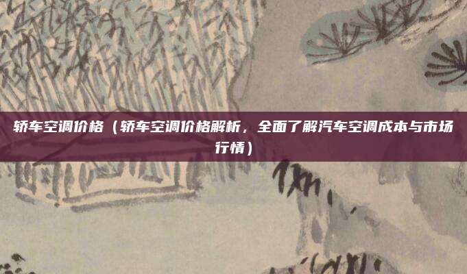 轿车空调价格(轿车空调价格解析,全面了解汽车空调成本与市场行情)