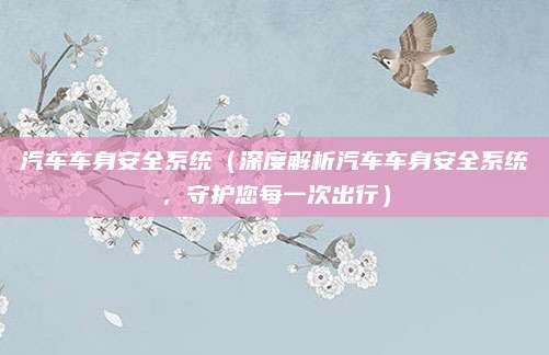 汽车车身安全系统(深度解析汽车车身安全系统,守护您每一次出行)