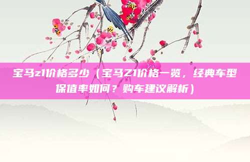 宝马z1价格多少(宝马Z1价格一览,经典车型保值率如何?购车建议解析)