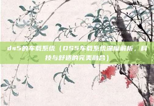 ds5的车载系统（DS5车载系统深度解析，科技与舒适的完美融合）