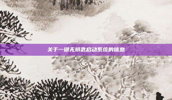 关于一键无钥匙启动系统的信息