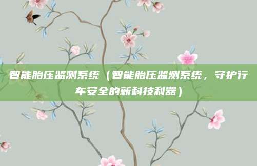 智能胎压监测系统（智能胎压监测系统，守护行车安全的新科技利器）